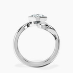 Platinum Vera Bezel Crest Lab Diamond Ring side right image one