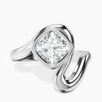 Platinum Vera Bezel Crest Lab Diamond Ring front image
