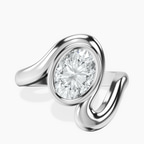 Platinum Vera Bezel Crest Lab Diamond Ring front image