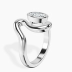 Platinum Vera Bezel Crest Lab Diamond Ring standing product image one