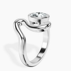 2.82 ct. round Vera Bezel Crest Lab Diamond Ring in 14kt white gold standing product image one