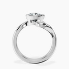2.82 ct. round Vera Bezel Crest Lab Diamond Ring in 14kt white gold side right image one