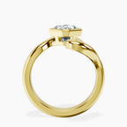 14kt Yellow Gold Vera Bezel Crest Lab Diamond Ring side right image one