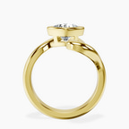 14kt Yellow Gold Vera Bezel Crest Lab Diamond Ring side right image one