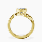 14kt Yellow Gold Vera Bezel Crest Lab Diamond Ring side right image one