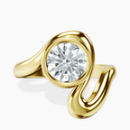 10kt Yellow Gold Vera Bezel Crest Lab Diamond Ring front image