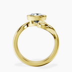 10kt Yellow Gold Vera Bezel Crest Lab Diamond Ring side right image one