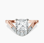 10kt Rose Gold Curved Crest Lab Diamond Ring front image