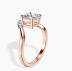 10kt Rose Gold Curved Crest Lab Diamond Ring standing product image one