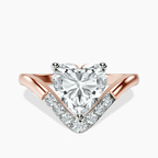 14kt Rose Gold Curved Crest Lab Diamond Ring front image