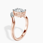 10kt Rose Gold Curved Crest Lab Diamond Ring standing product image one