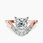 10kt Rose Gold Curved Crest Lab Diamond Ring front image