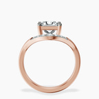 10kt Rose Gold Curved Crest Lab Diamond Ring side right image one