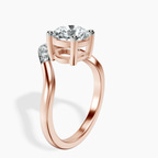 10kt Rose Gold Curved Crest Lab Diamond Ring standing product image one