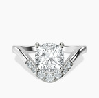 10kt White Gold Curved Crest Lab Diamond Ring front image