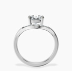 10kt White Gold Curved Crest Lab Diamond Ring side right image one