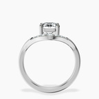 14kt White Gold Curved Crest Lab Diamond Ring side right image one