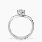 14kt White Gold Curved Crest Lab Diamond Ring side right image one