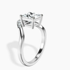14kt White Gold Curved Crest Lab Diamond Ring standing product image one