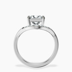 14kt White Gold Curved Crest Lab Diamond Ring side right image one