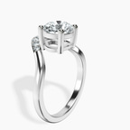 1.41 ct. round Curved Crest Lab Diamond Ring in platinum standing product image one