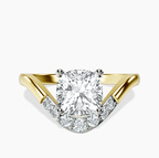 10kt Yellow Gold Curved Crest Lab Diamond Ring front image
