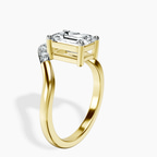 14ct Yellow Gold Curved Crest Lab Diamond Ring standing product image one