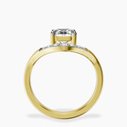 14ct Yellow Gold Curved Crest Lab Diamond Ring side right image one