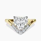 10kt Yellow Gold Curved Crest Lab Diamond Ring front image