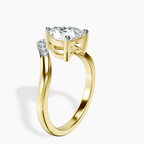 10kt Yellow Gold Curved Crest Lab Diamond Ring standing product image one