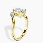14ct Yellow Gold Curved Crest Lab Diamond Ring standing product image one