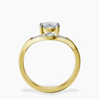 14ct Yellow Gold Curved Crest Lab Diamond Ring side right image one