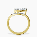 2.59 ct. pear Curved Crest Lab Diamond Ring in 14kt yellow gold side right image one