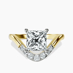14ct Yellow Gold Curved Crest Lab Diamond Ring front image