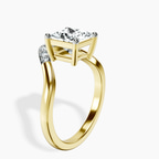 14ct Yellow Gold Curved Crest Lab Diamond Ring standing product image one