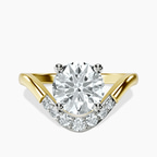 9ct Yellow Gold Curved Crest Lab Diamond Ring front image