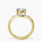 9ct Yellow Gold Curved Crest Lab Diamond Ring side right image one
