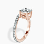 10kt Rose Gold Pave Crest Lab Diamond Ring standing product image one