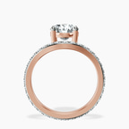 10kt Rose Gold Pave Crest Lab Diamond Ring side right image one