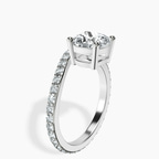 2.41 ct. cushion Pave Crest Lab Diamond Ring in platinum standing product image one