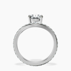 2.41 ct. cushion Pave Crest Lab Diamond Ring in platinum side right image one