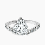 9ct White Gold Pave Crest Lab Diamond Ring front image