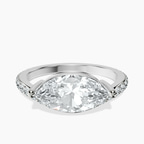 9ct White Gold Pave Crest Lab Diamond Ring front image