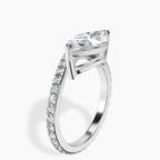 9ct White Gold Pave Crest Lab Diamond Ring standing product image one