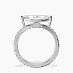 9ct White Gold Pave Crest Lab Diamond Ring side right image one