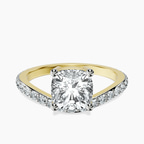10kt Yellow Gold Pave Crest Lab Diamond Ring front image