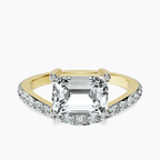 14kt Yellow Gold Pave Crest Lab Diamond Ring front image
