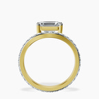 14kt Yellow Gold Pave Crest Lab Diamond Ring side right image one