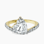 10kt Yellow Gold Pave Crest Lab Diamond Ring front image