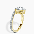 10kt Yellow Gold Pave Crest Lab Diamond Ring standing product image one